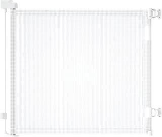 Retractable Baby Gate,Mesh Baby Gate or Mesh Dog Gate,33.6" Tall,Extends up to 55" Wide,Child Safety Gate for Doorways, Stairs, Hallways, Indoor/Outdoor (White 33.6"x55")