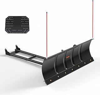 VEVOR Snow Plow Kit 48 in Universal Plow Attachment 3 Mount Options Black | For Most ATVs and UTVs, Height & Left-Right Adjustable, Quick to Detach, Steel ATV Scrape Blade, Efficient Snows Clearing