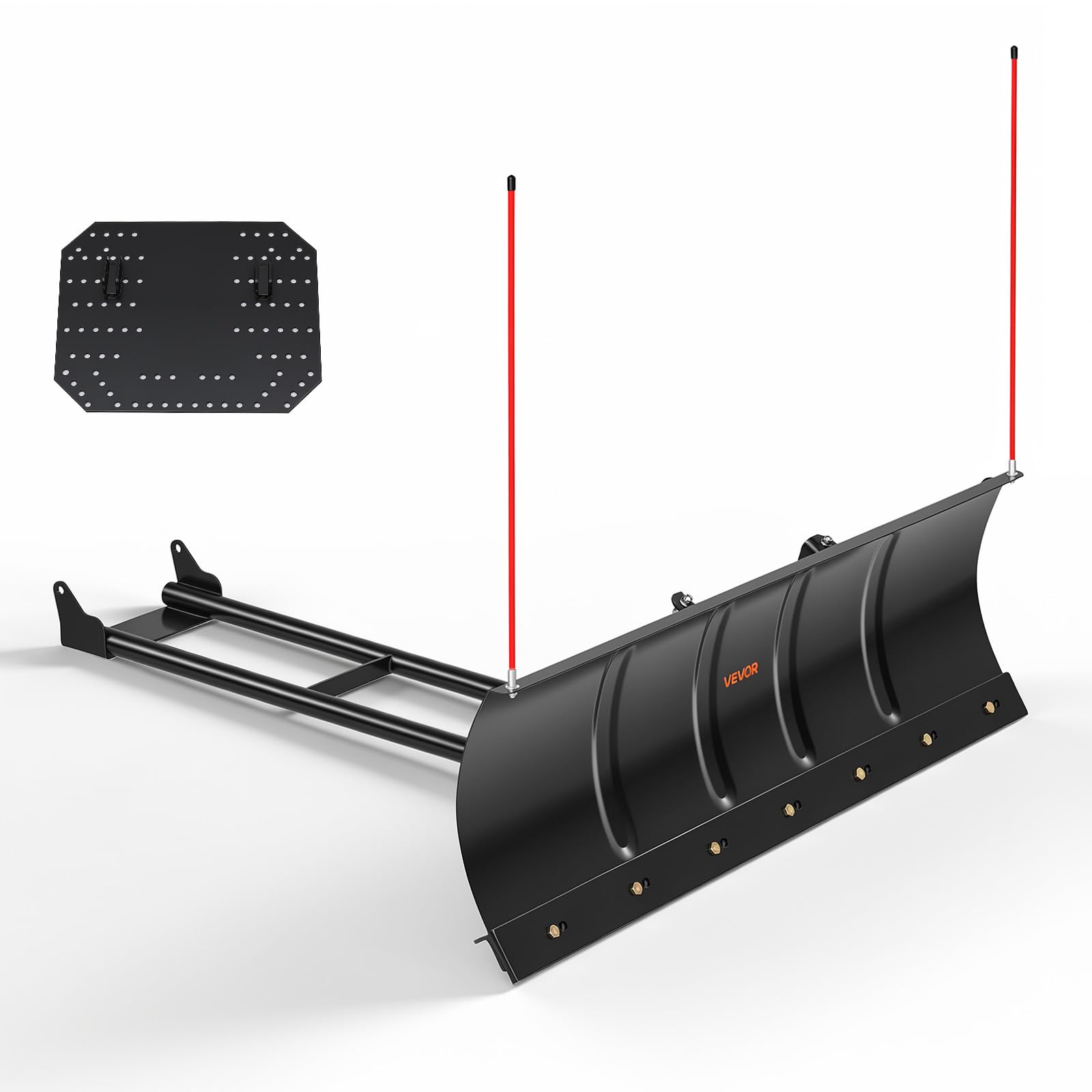 VEVOR Snow Plow Kit 48 in Universal Plow Attachment 3 Mount Options Black | For 