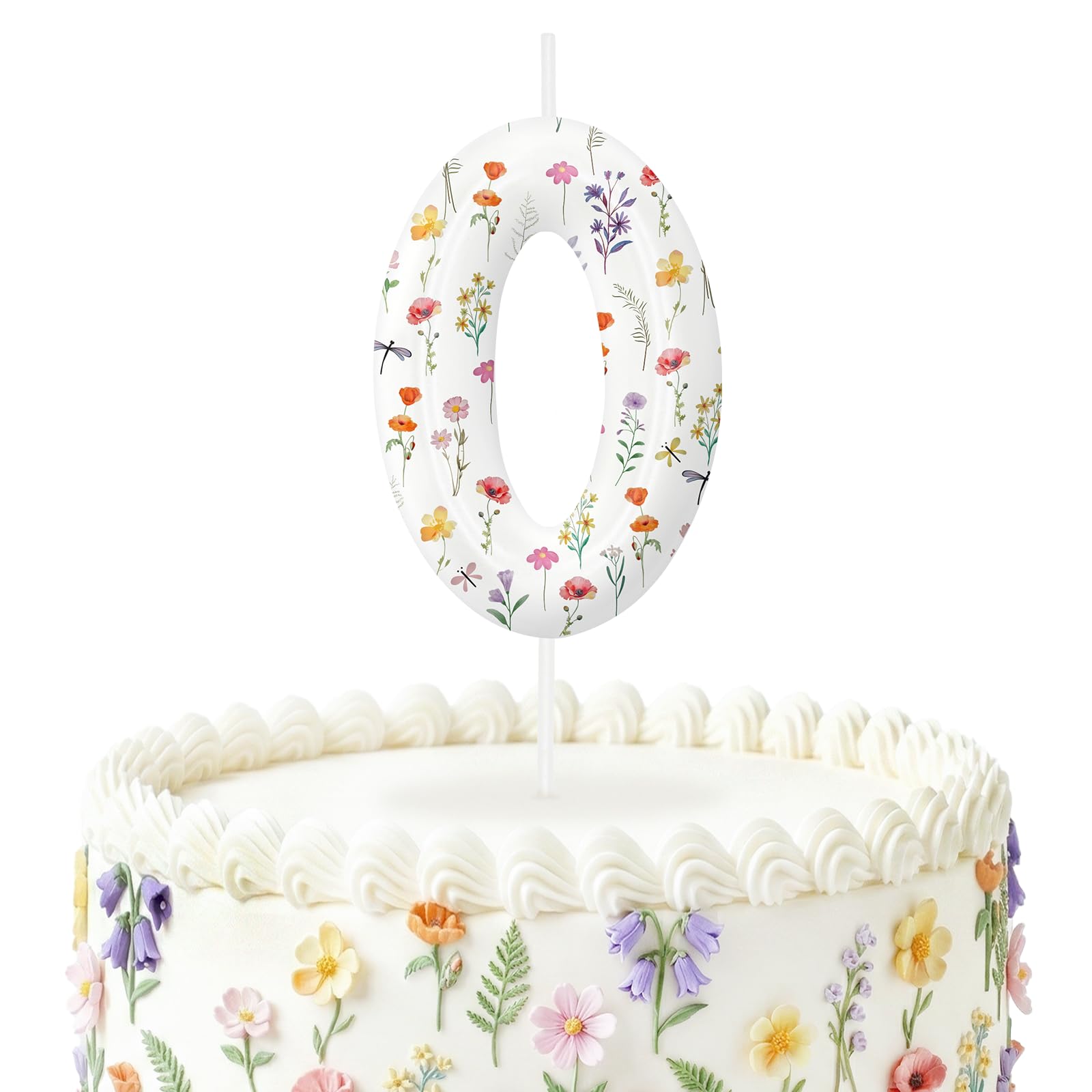 Wildflower Number Candles, Flower Birthday Candles, Floral Cake Topper for Sprin