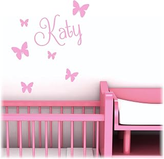 Personalised Wall Name with Butterflies - Custom Nursery Sticker