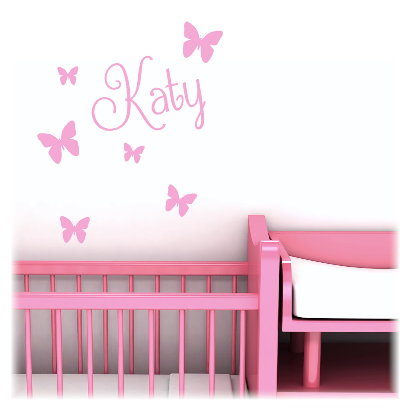 Personalised Wall Name with Butterflies - Custom Nursery Sticker