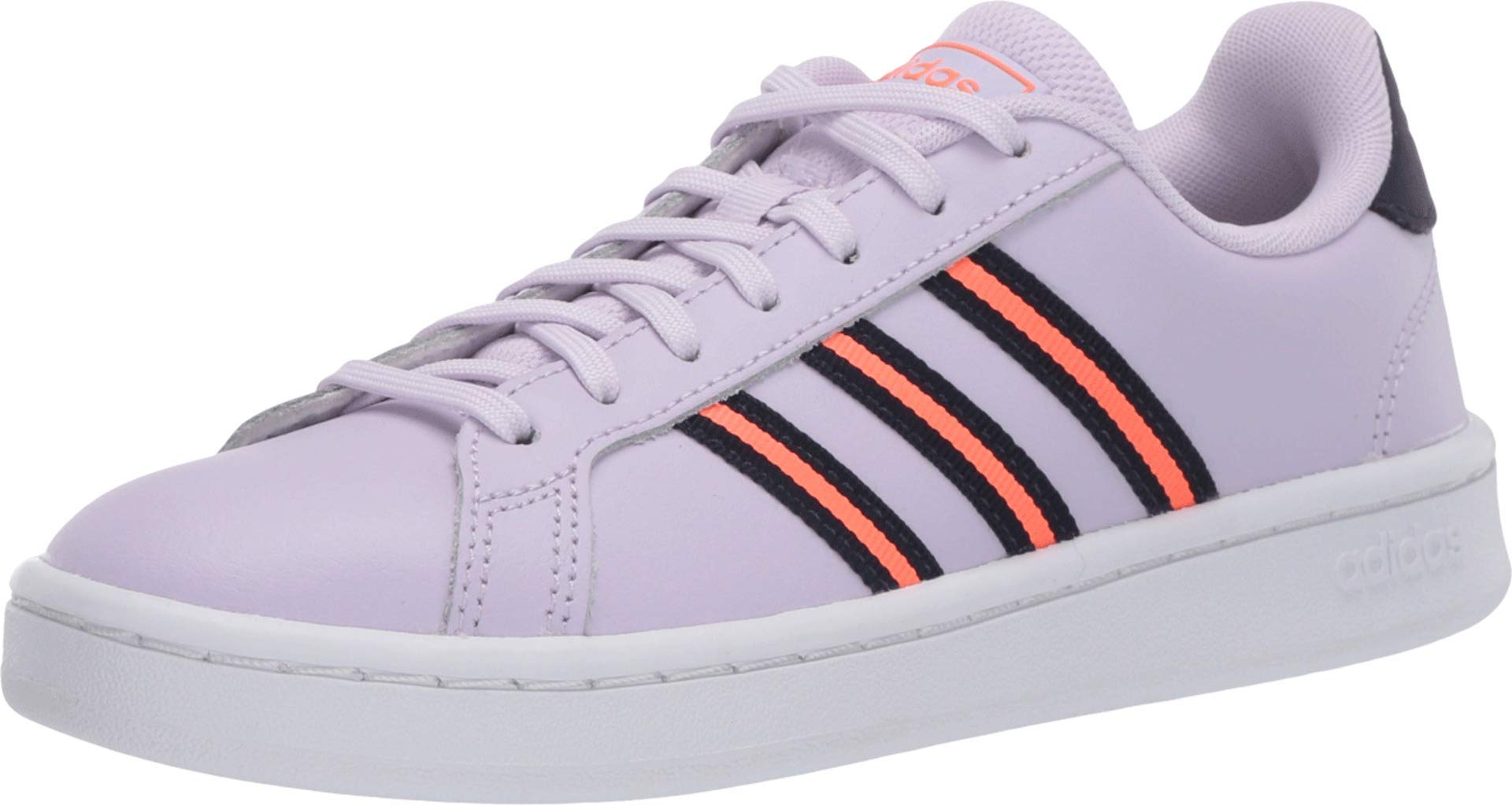 adidas Women's Grand Court Sneaker, Purple Tint Legend Ink Signal Coral, 6.5 UK
