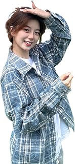 Plaid Shirt, Men's, Women's, Long Sleeve, Oversized Size, Casual, Street, Tie Dye Style, Vintage Style, Open Collar Shirt, Lightweight, Breathable, Outdoor, Unisex