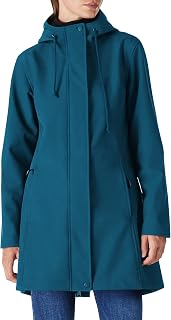 Women's Rain Jacket Long Softshell Jacket with Hood Women Transition Jacket Raincoat Lined Functional Jacket Waterproof Windbreaker Hiking Jacket Breathable Jacket Outdoor Jacket