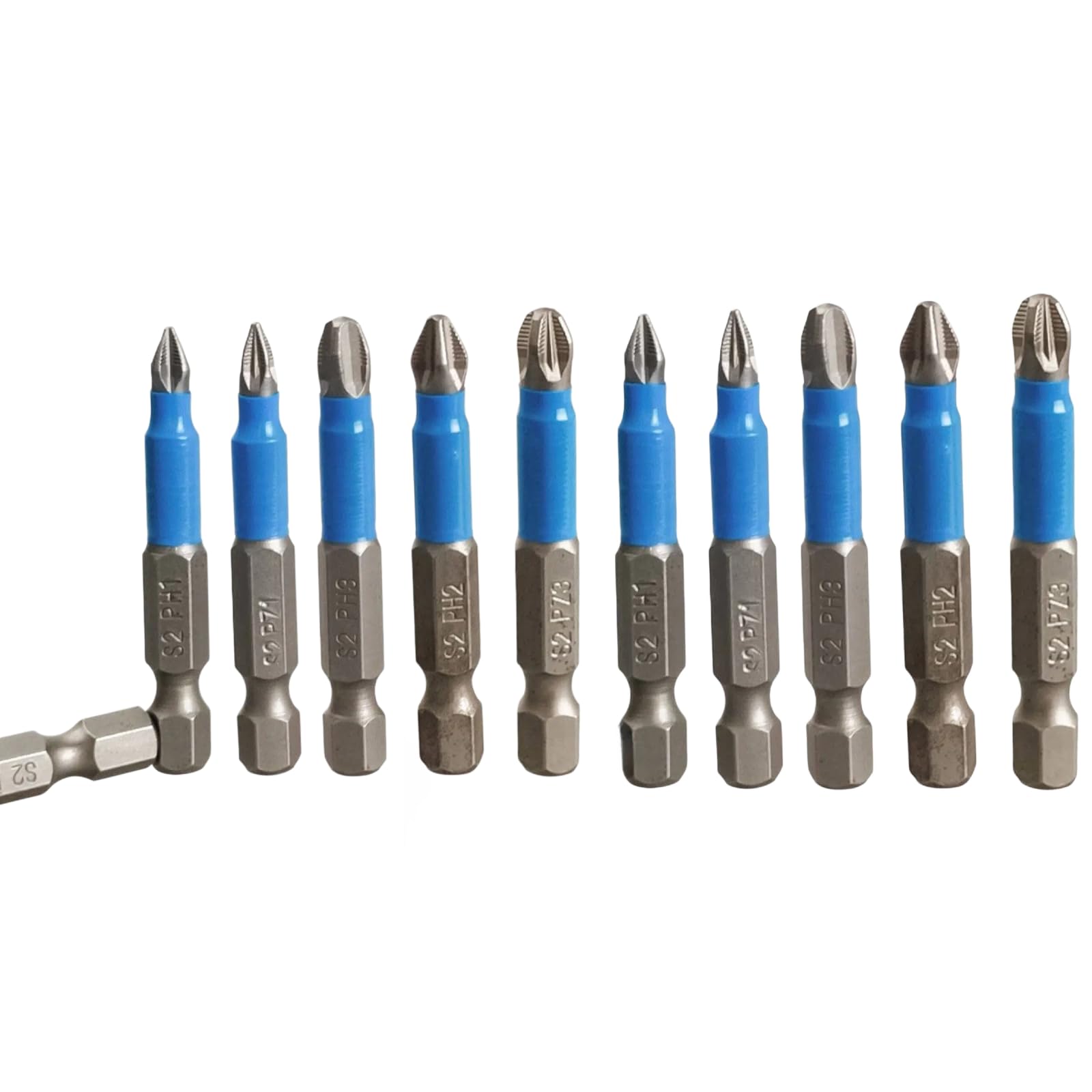 12 Pcs Magnetic Screwdriver Bit Set Non Slip Hex Shank (PH1 PZ1 PH2 PZ2 PH3 PZ3)