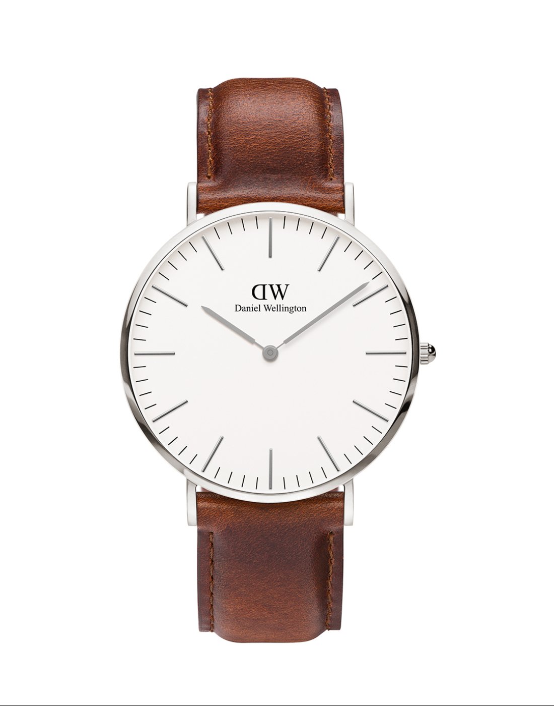 Daniel Wellington Classic St Mawes Brown Silver Watch 40mm Leather Men