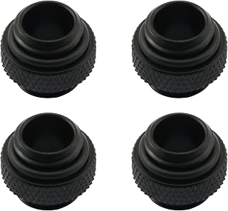 ZYAMY 4pcs G1/4" 5mm Male to Male Extender Fitting with Sealed O-Ring for PC Water Cooling Systems Extender Fitting, Black M to M Fittings Computer Accessories