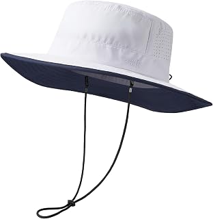 BASSDASH UPF 50+ Water-Resistant Fishing Bucket Hat with Laser Perforated Mesh Adjustable for Men Women Outdoor Hiking