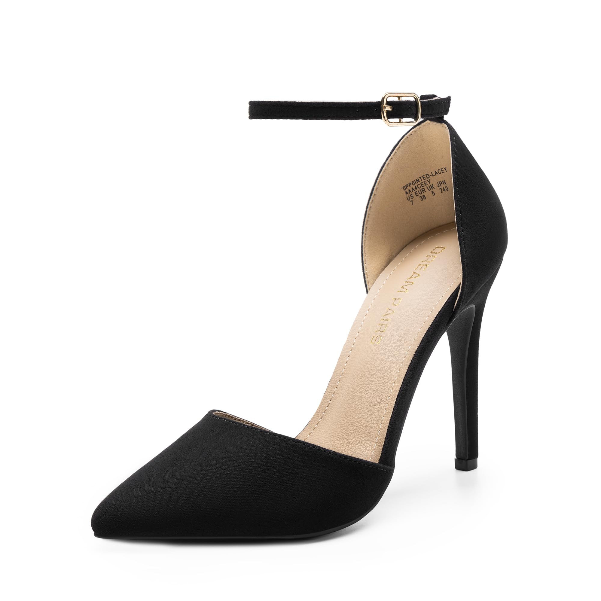 DREAM PAIRS Wedding Stiletto Shoes, Toe Ankle Strap High Heel Party Shoes, Size 