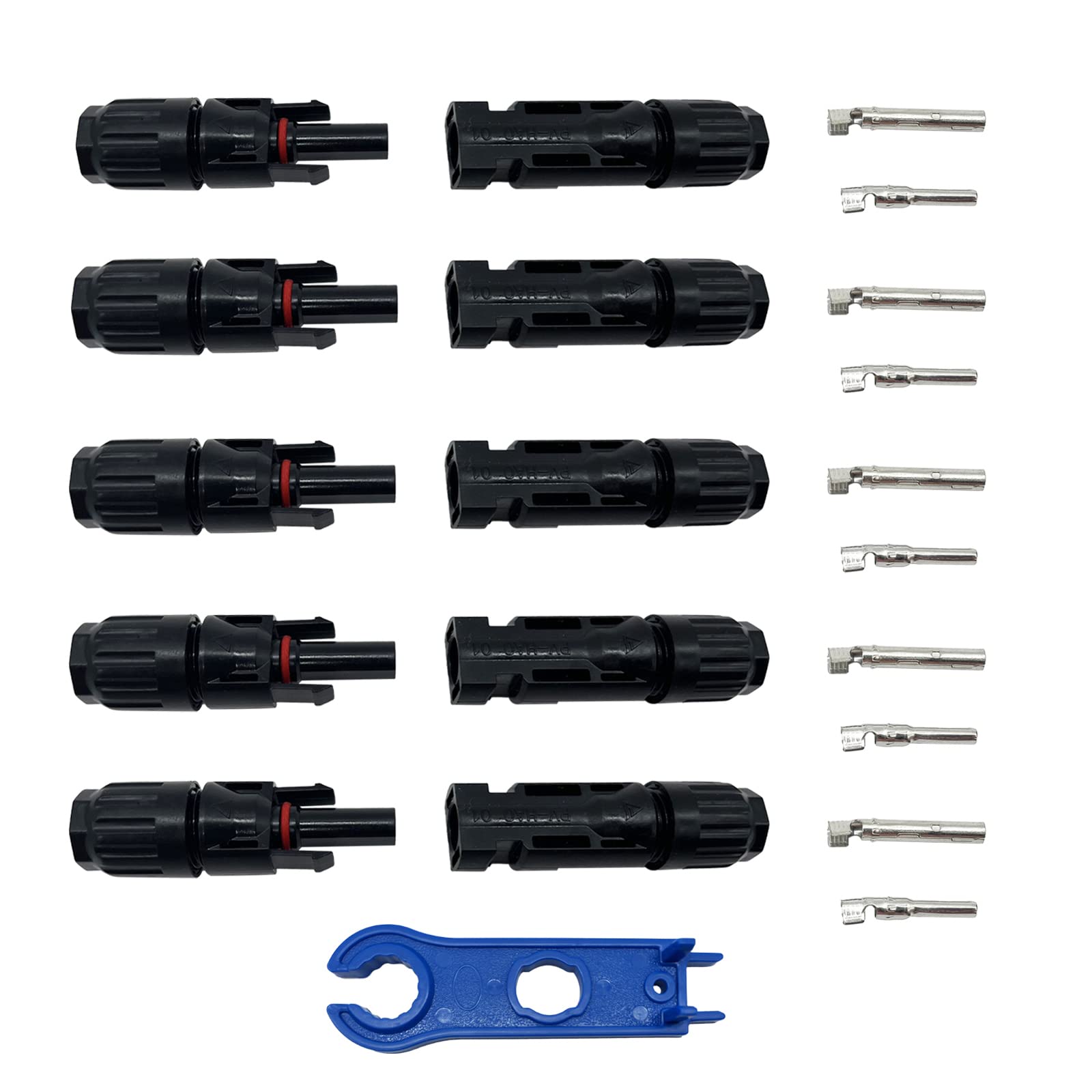 Solar Panel Connector, 5 Pairs of Solar Plugs/Female Connector for Solar Panel S