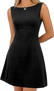 Rooscier Women's Sleeveless A Line Cocktail Mini Tank Dress