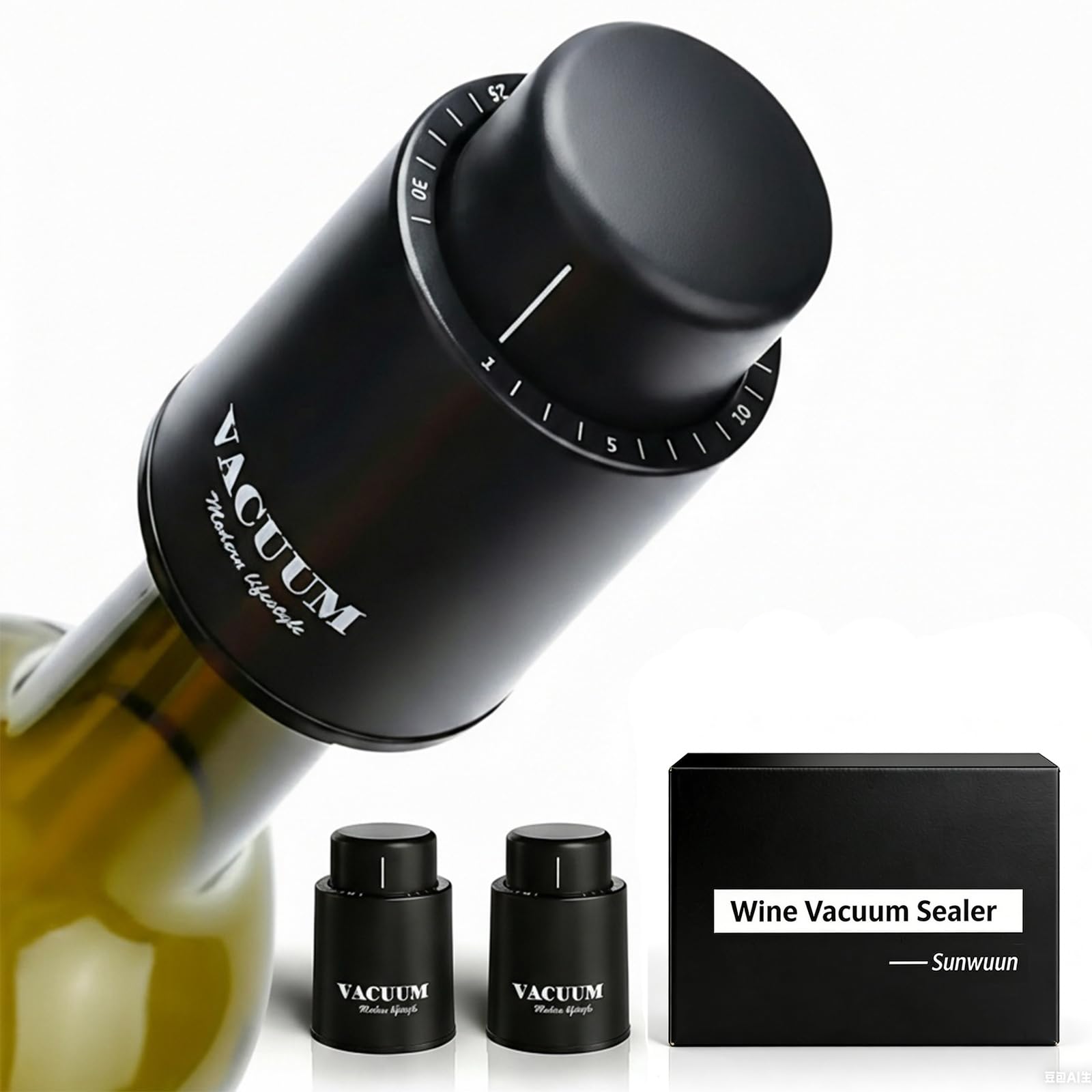 [2 PACK] Wine Bottle Stoppers,Real Vacuum Stoppers,Reusable Wine Preserver,Wine 
