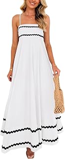 PRETTYGARDEN 2025 Women Summer Sleeveless Ruffle Sleeveless Ruffle Beach Maxi Dress