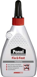 Ponal Fix and Firm Wood Glue Pack of 1, 1577968 | 5 minutes. Setting time, solvent-free, dosing bottle with fine tip, stress group D2, for assembly and crafts