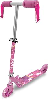 Zinc Two Wheeled Explorer Kids Scooter for Ages 3+ – Folding 2-Wheel Kick Scooter with Light Up Wheels, Lightweight, Height Adjustable, Anti-Slip Footplate, Rear Footbrake