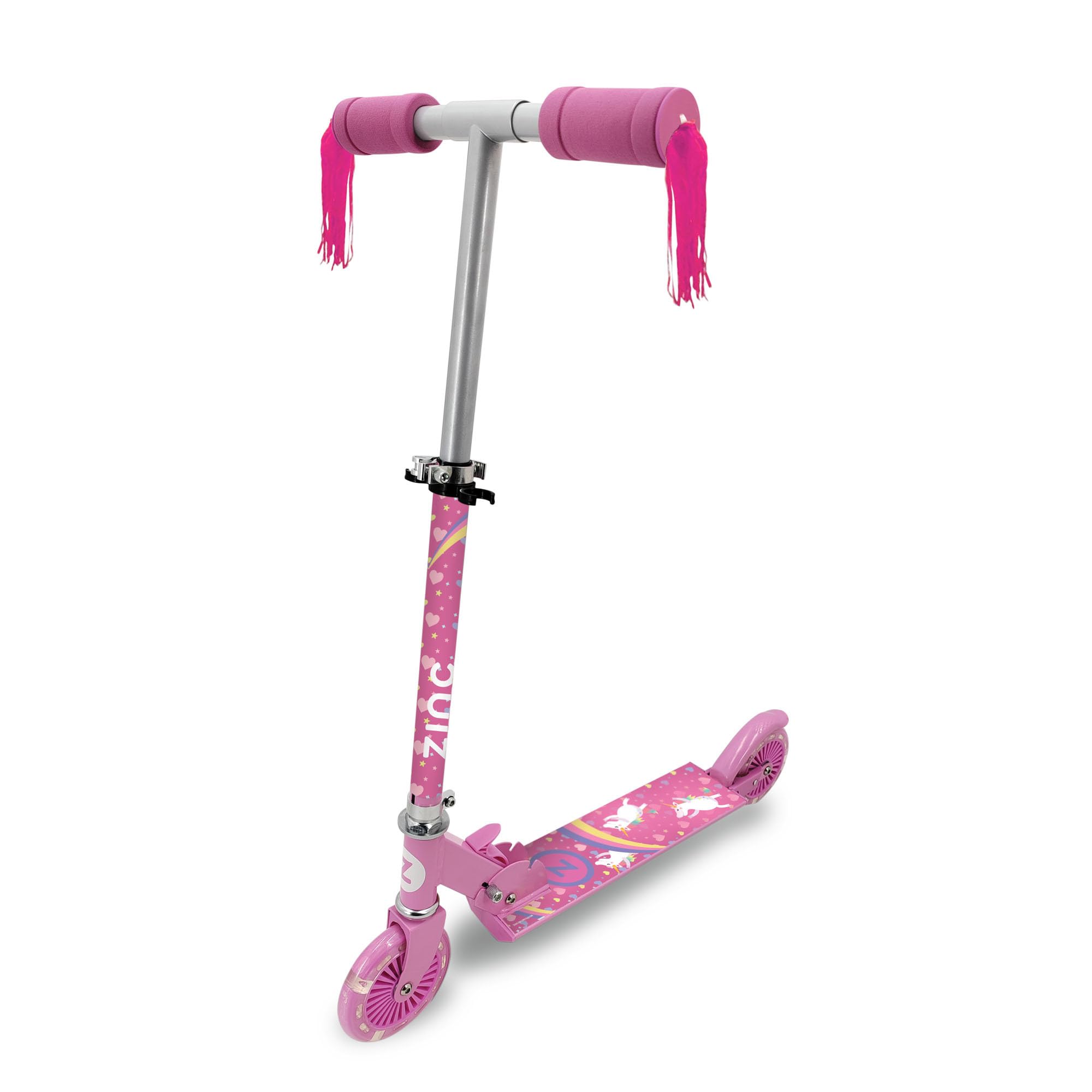 Zinc Two Wheeled Explorer Kids Scooter for Ages 3+ – Folding 2-Wheel Kick Scoote