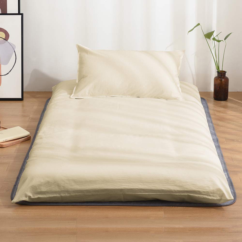Kumori Duvet Cover, Single, 100% Cotton, Washed, Compatible with Futon/Mattress,