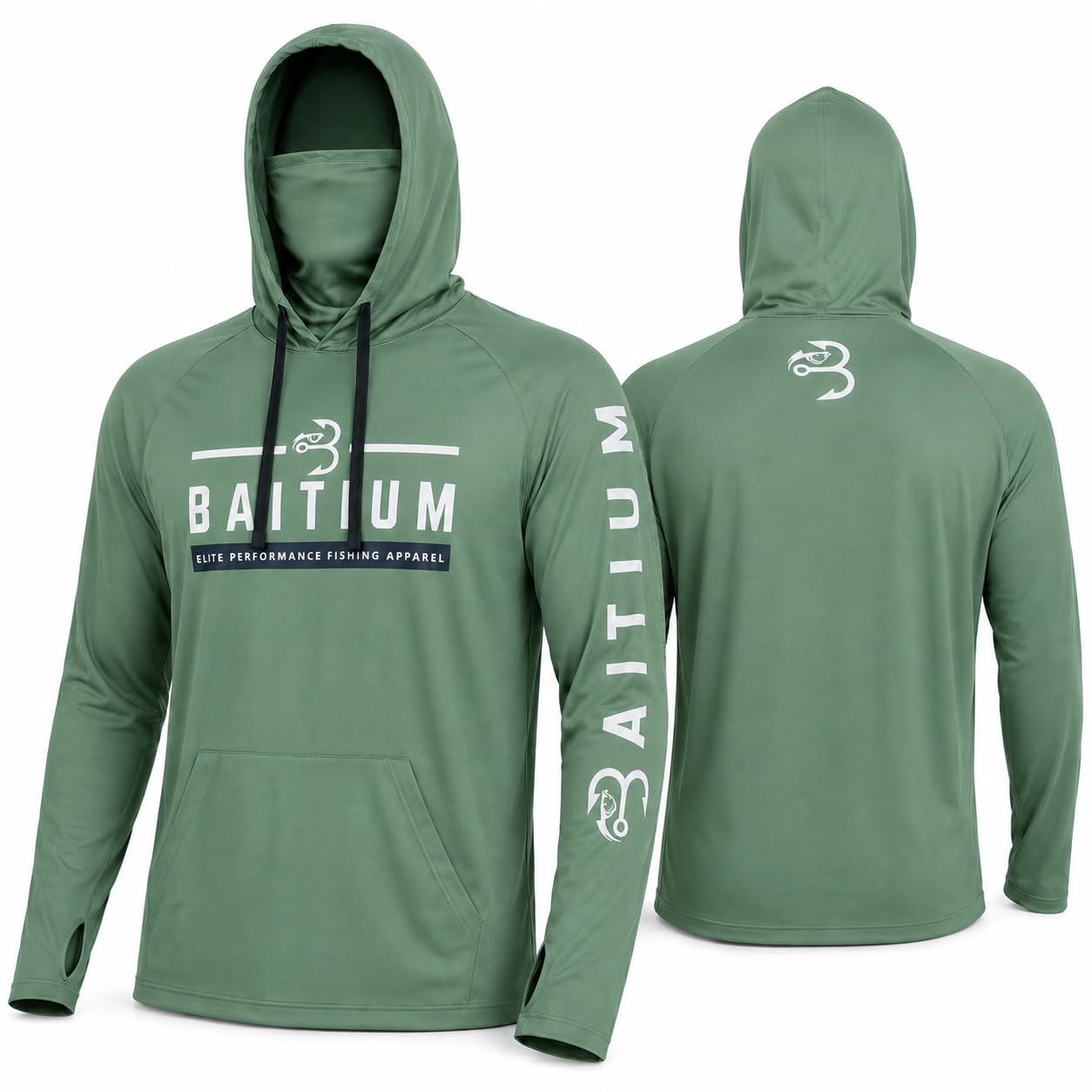 Fishing Shirts for Men,UPF50 Hooded Long Sleeve with Gaiter, Sun Protection Dry 