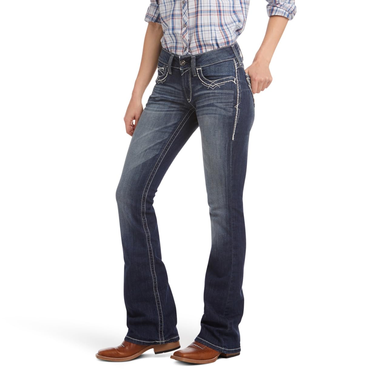 ARIAT - R.e.a.l Mid Rise Boot Cut Jean, Women's Jean