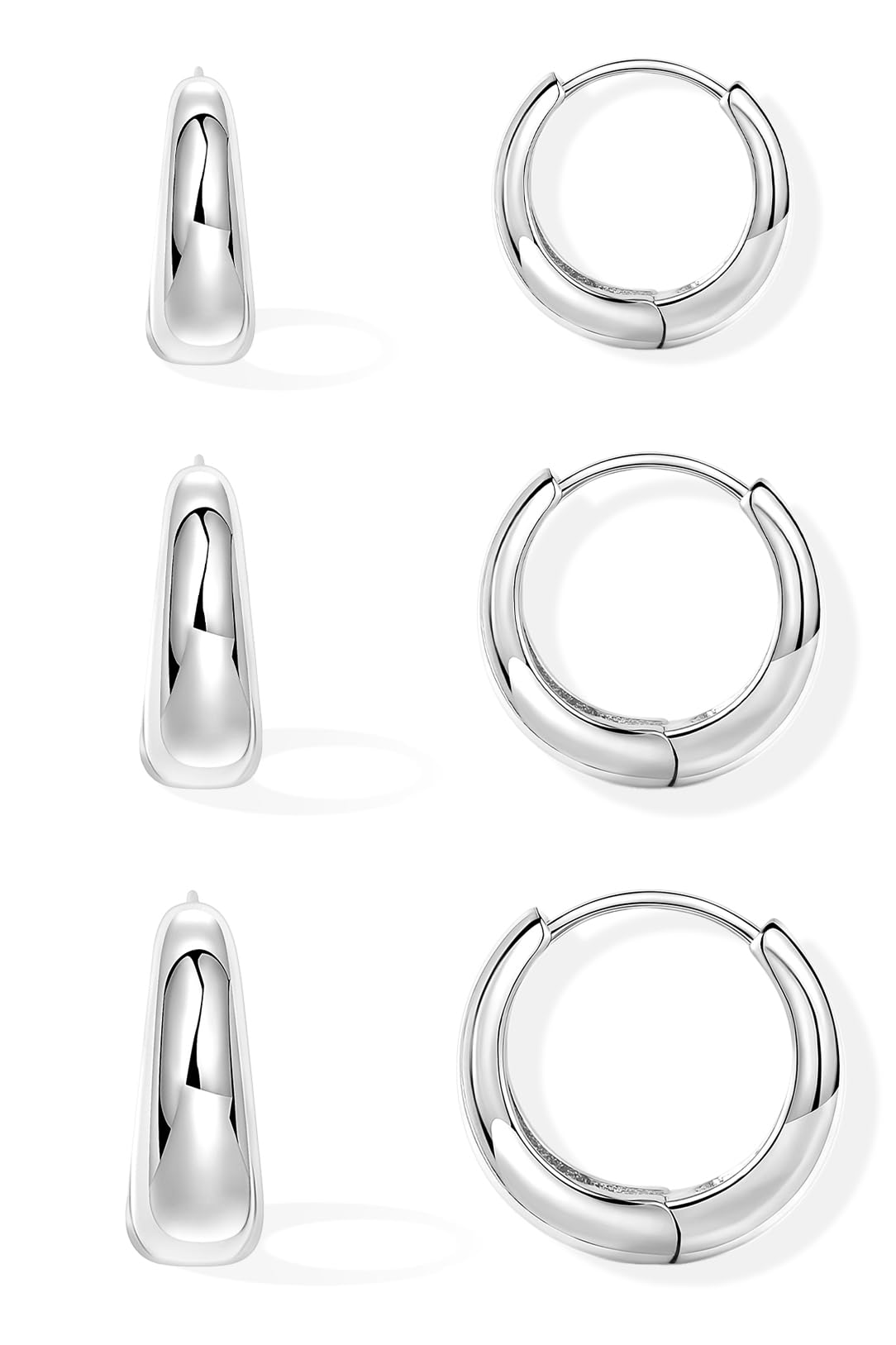 Inerney 14K Gold Plated Huggie Hoop Earrings for Women, Small Sterling Silver Ea