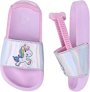 Girls Flip Flops Boys Summer Slippers Kids Glitter Sliders Beach Bathroom Pool Cute Sandals Toddlers Home Shower Shoes Lightweight Non-slip Little Girls Sequins Slides for Indoor Outdoor
