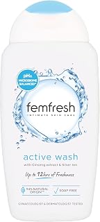 Femfresh Active Intimate Wash, Feminine Hygiene Shower Gel Cleanser, 250ml | pH Balanced, Soap Free Feminine Wash with Ginseng & Antioxidants, Long-Lasting Freshness