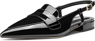 Castamere Women's Slingback Flat Pumps Low Heel Closed Toe Cap Slip-on Loafers Office Shoes Casual Dress Shoes 2 cm Heels