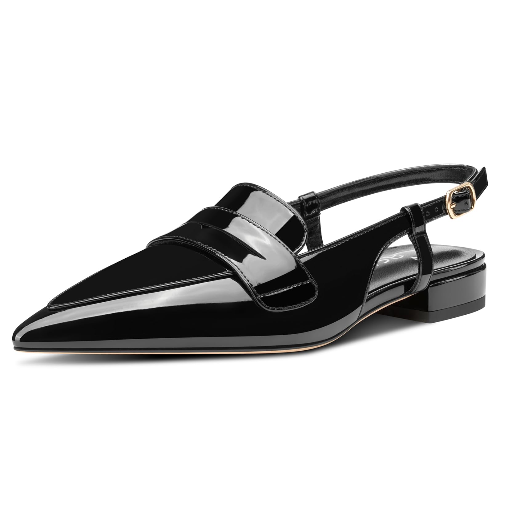 Castamere Women's Slingback Flat Pumps Low Heel Closed Toe Cap Slip-on Loafers O
