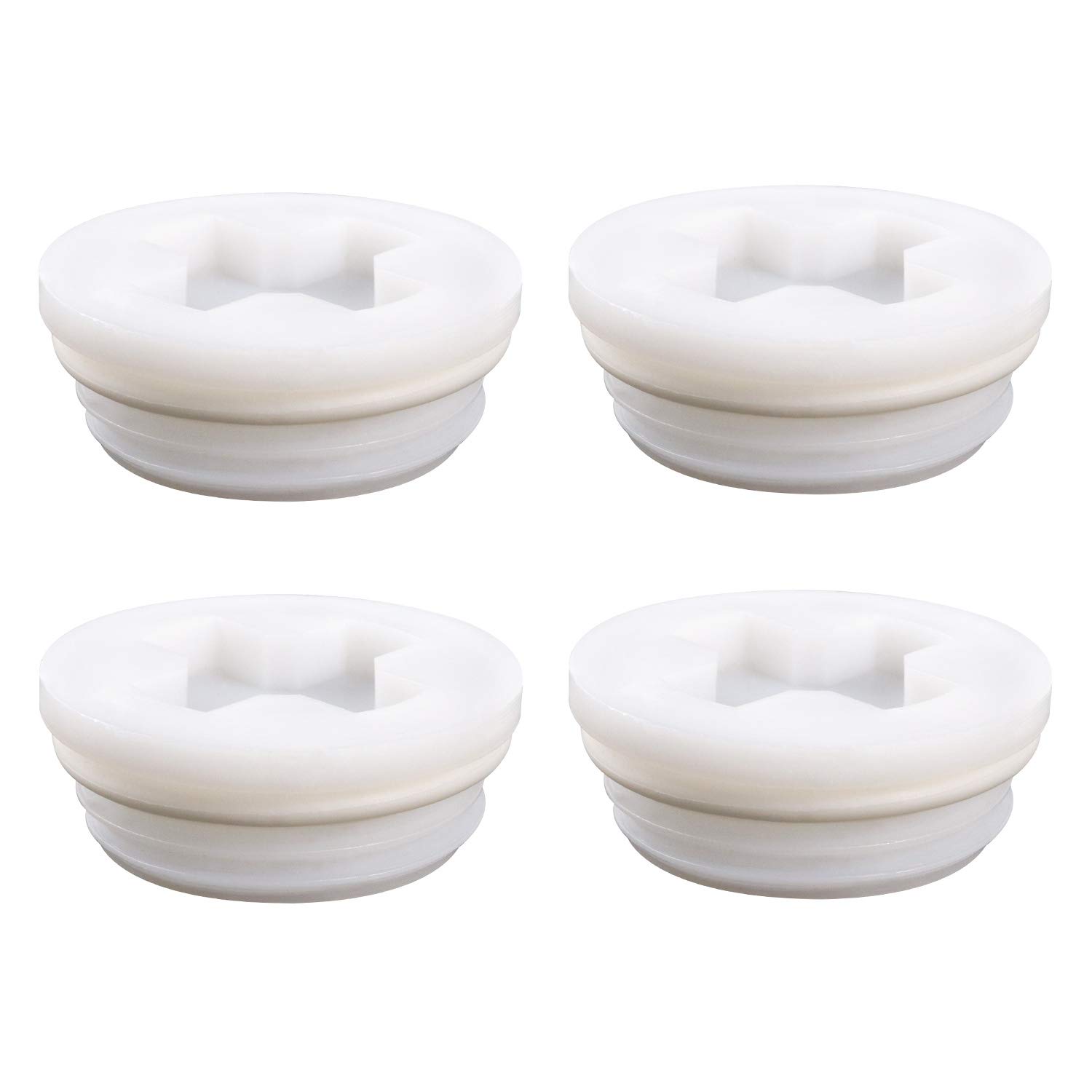 QWORK 2” Bung Cap, 4 PCS Poly Buttress Drum Bung for 55 Gallon Plastic Drum, Cou