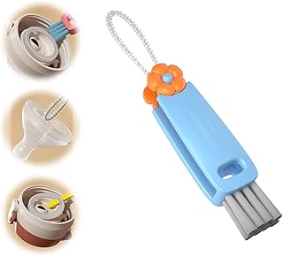 3 in 1 Cup Lid Cleaning Brush, Multifunctional Bottle Brush, Cup Lid Gap Cleaner, Home Kitchen Crevice Cleaning Brush Tools (A-Blue)