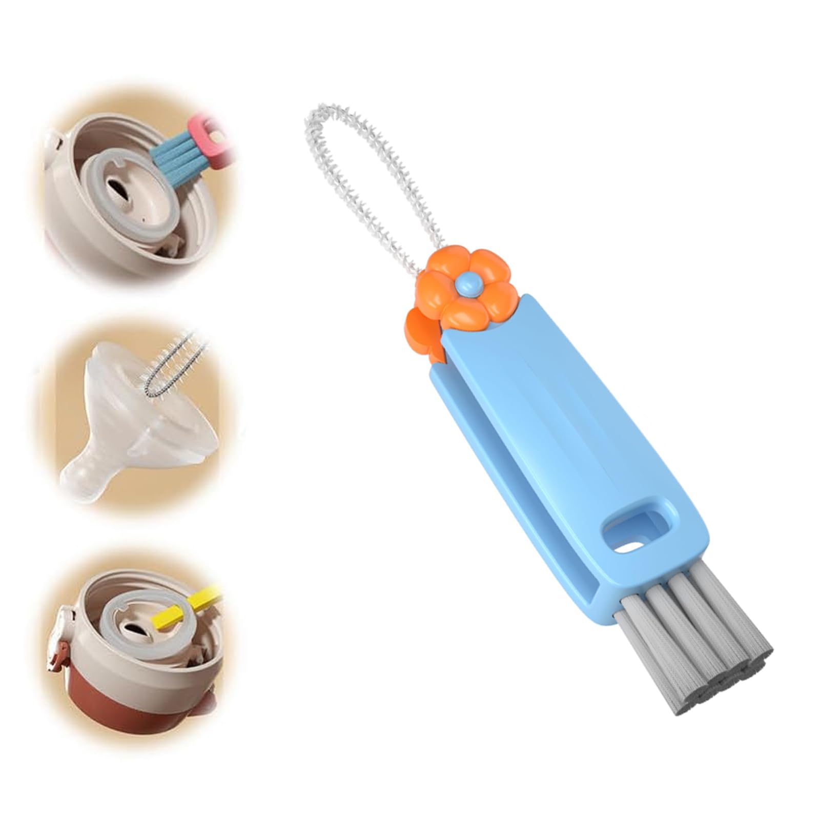 3 in 1 Cup Lid Cleaning Brush, Multifunctional Bottle Brush, Cup Lid Gap Cleaner