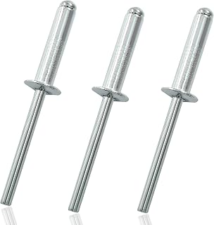 Zorveiio 3/16" x 1" Aluminum Blind Rivets, Silver, 100 Pcs | Dome Head, Pop Rivets, For Installing Accessories