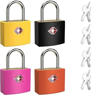 TSA Luggage Locks with Keys, [4 Packs][8 Keys] Diyife Key Travel Locks, Suitcase Padlock for Luggage, Keyed Luggage Locks Brass for Gym Lockers, Laptop Bags,Travel Suitcases etc