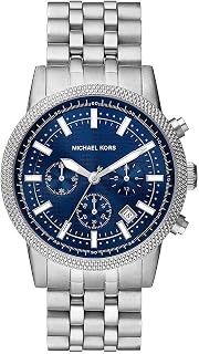 Michael Kors Hutton Watch for Men, Chronograph movement with Stainless steel or Leather strap