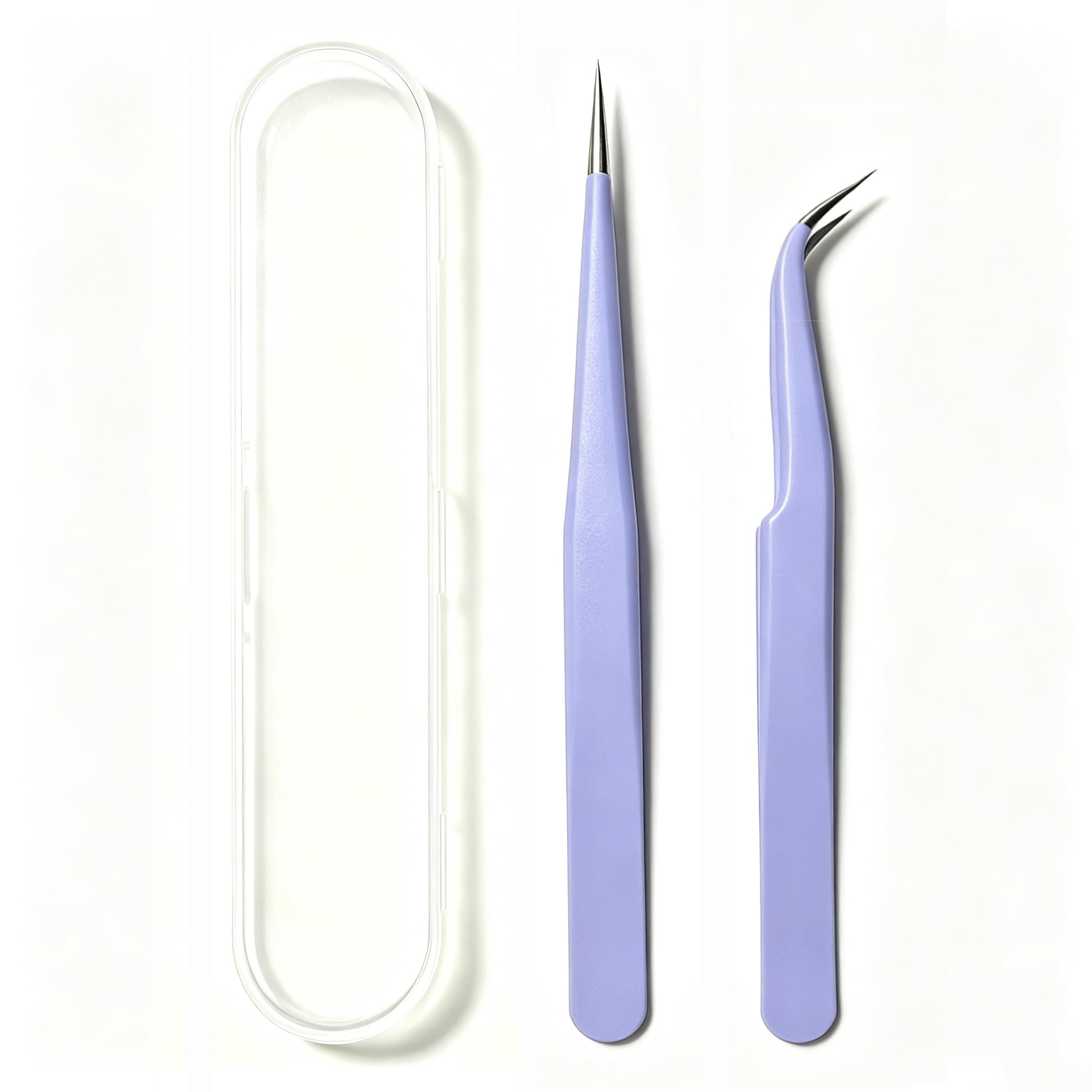 GAOSENLONK 2-Pcs Sticker Tweezers, Cute Craft Precision Tweezer, Purple | Straig