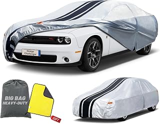 Heavy Duty Car Cover Custom Fit Dodge Challenger/Charger | New Upgraded Heavy Duty 100% Waterproof All Weather for Automobiles Full Exterior Cover Rain Sun Snow UV Protector.Silver