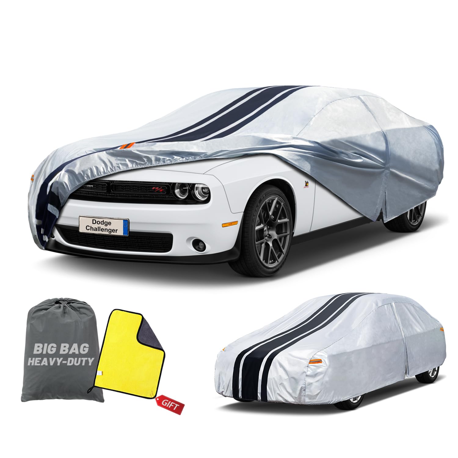 Heavy Duty Car Cover Custom Fit Dodge Challenger/Charger | New Upgraded Heavy Du