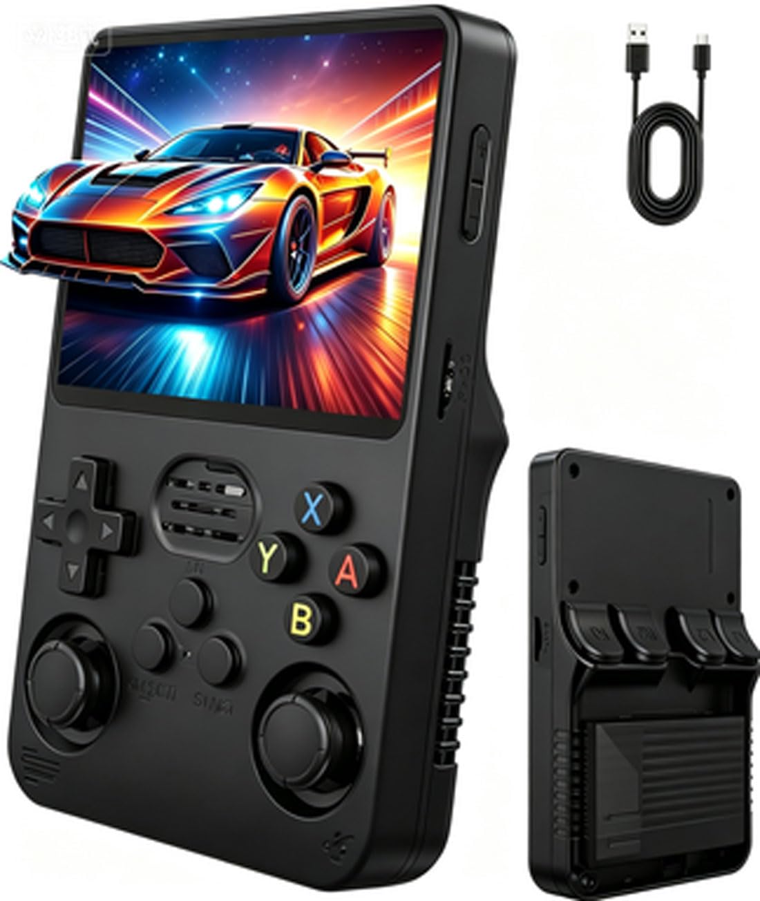 Retro Handheld Game Console, 3.5" IPS Screen, Dual Joysticks, 3500mAh Rechargeab