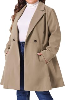 Agnes Orinda Women Plus Size Peacoat Elegant A Line Long Trench Coats