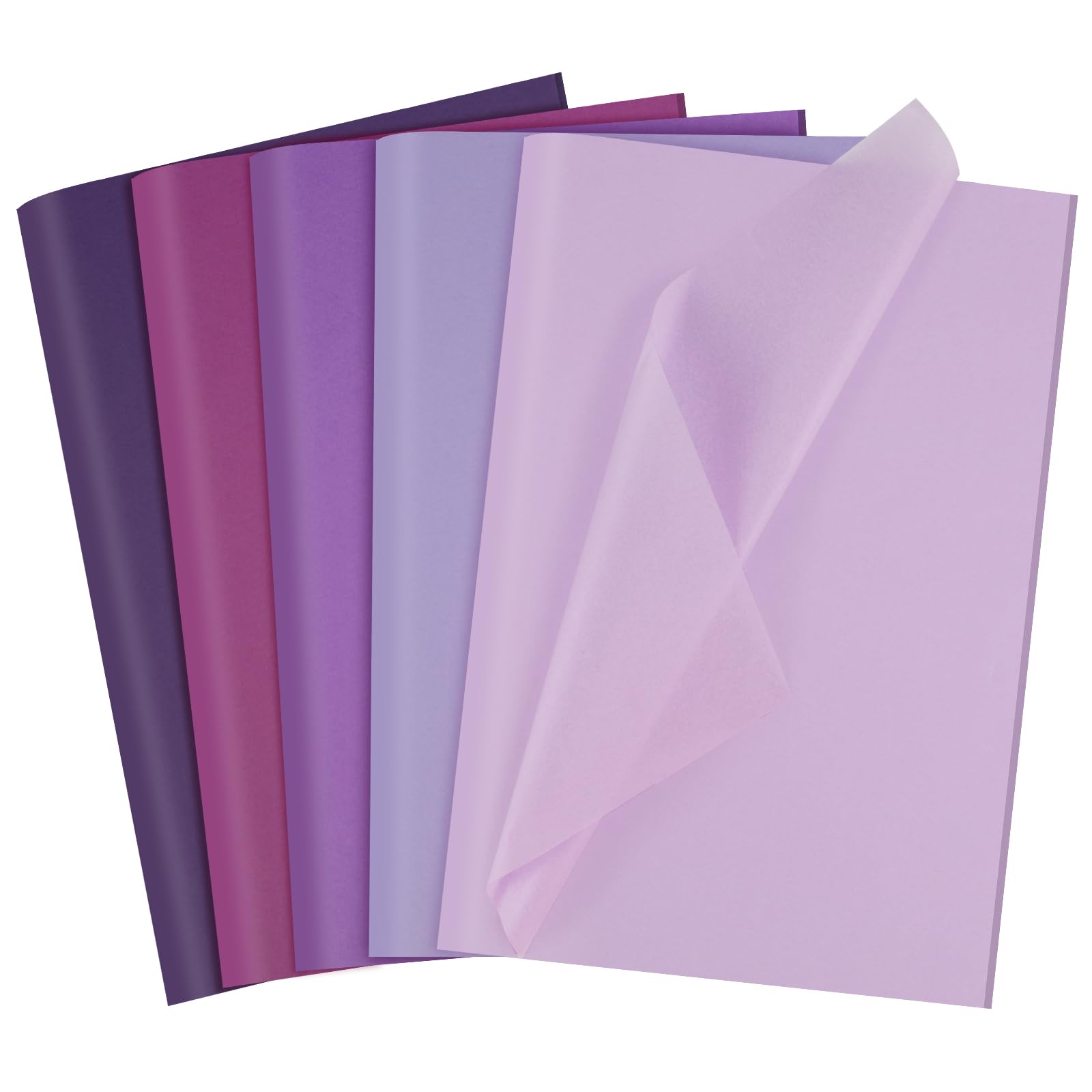 woric 60 Sheets Purple Tissue Paper, 5 Shades Gift Wrap Tissue 50 * 35cm Purple 