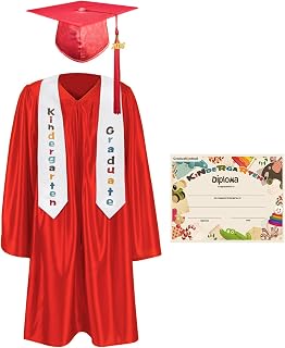 GraduationMall Kindergarten Graduation Cap Gown Stole Package with 2026 Tassel, Certificate
