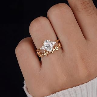 Wheat Year and Leaf Geometric Couple Rings Set Exquisite Lightweight Luxury Rings for Women Fine Jewelry Daily Life Dating Prom Party Decoration, Copper, No Gemstone