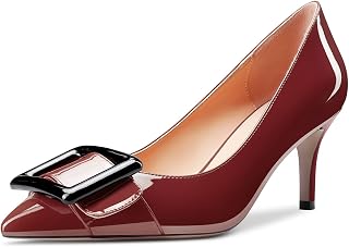 Castamere Women's Stiletto Medium Heel Closed Toe Pumps Slip-on Dress Cute Shoes 6.5 cm Heels
