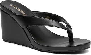 Coutgo Sandalias de tacón de cuña para mujer, sandalias de plataforma para verano, zapatos de playa