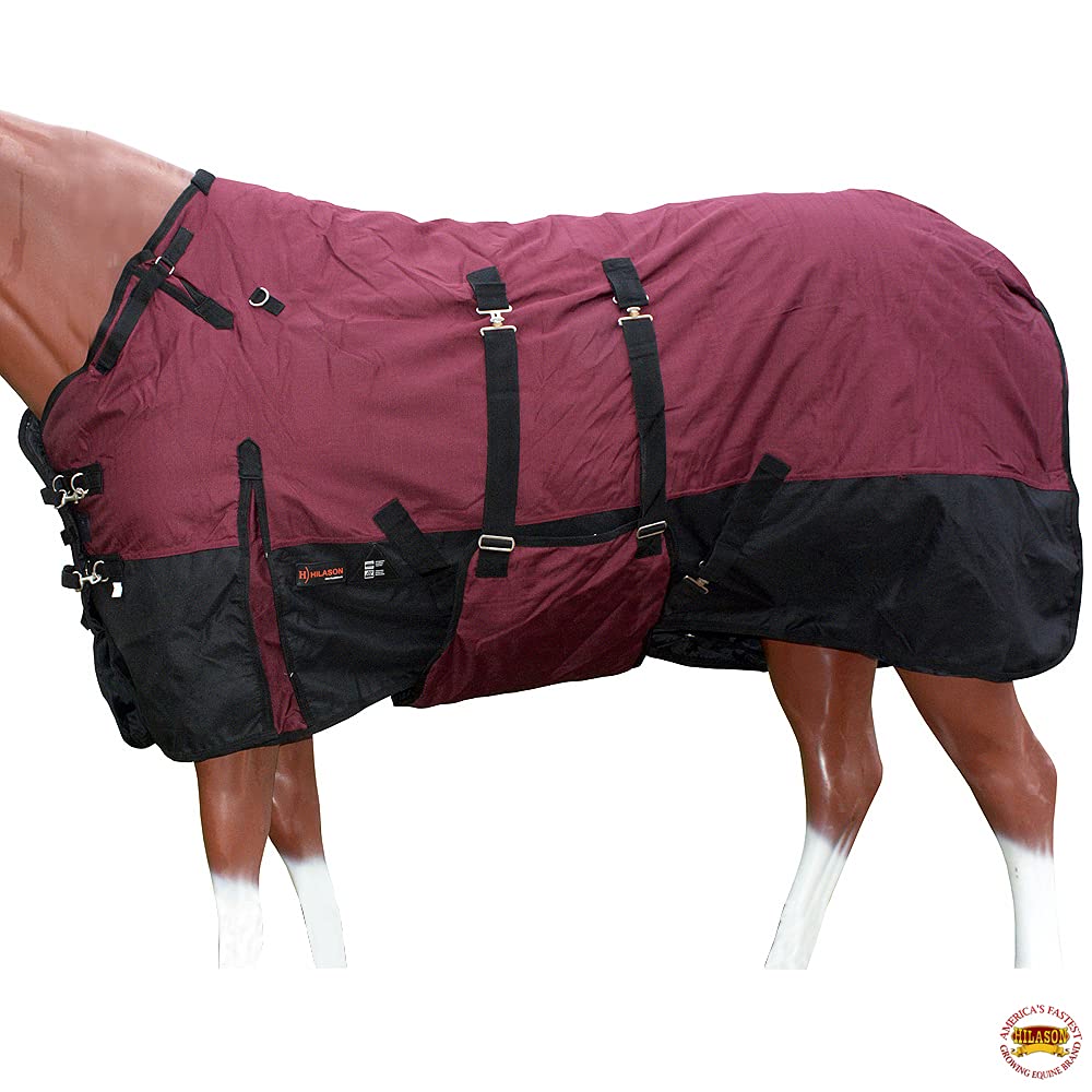 HILASON 1200D Waterproof Winter Turnout Horse Blanket | Waterproof 1200D rip-sto