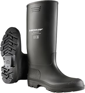 DUNLOP Pricemastor – Classic Waterproof Wellies for Men and Women – Lightweight and CE Certified – Durable PVC Wellies for Work & Leisure – Black – UK Sizes 2.5 to 13