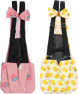 BestParts 2pcs Adjustable Waterproof Diapers for Pet Goose Duck Chicken M | 2pcs Adjustable Waterproof Reusable Diapers for Farm Pet Goose Duck Chicken Sliding Version Yellow + Pink M(1.68-4.37pounds)