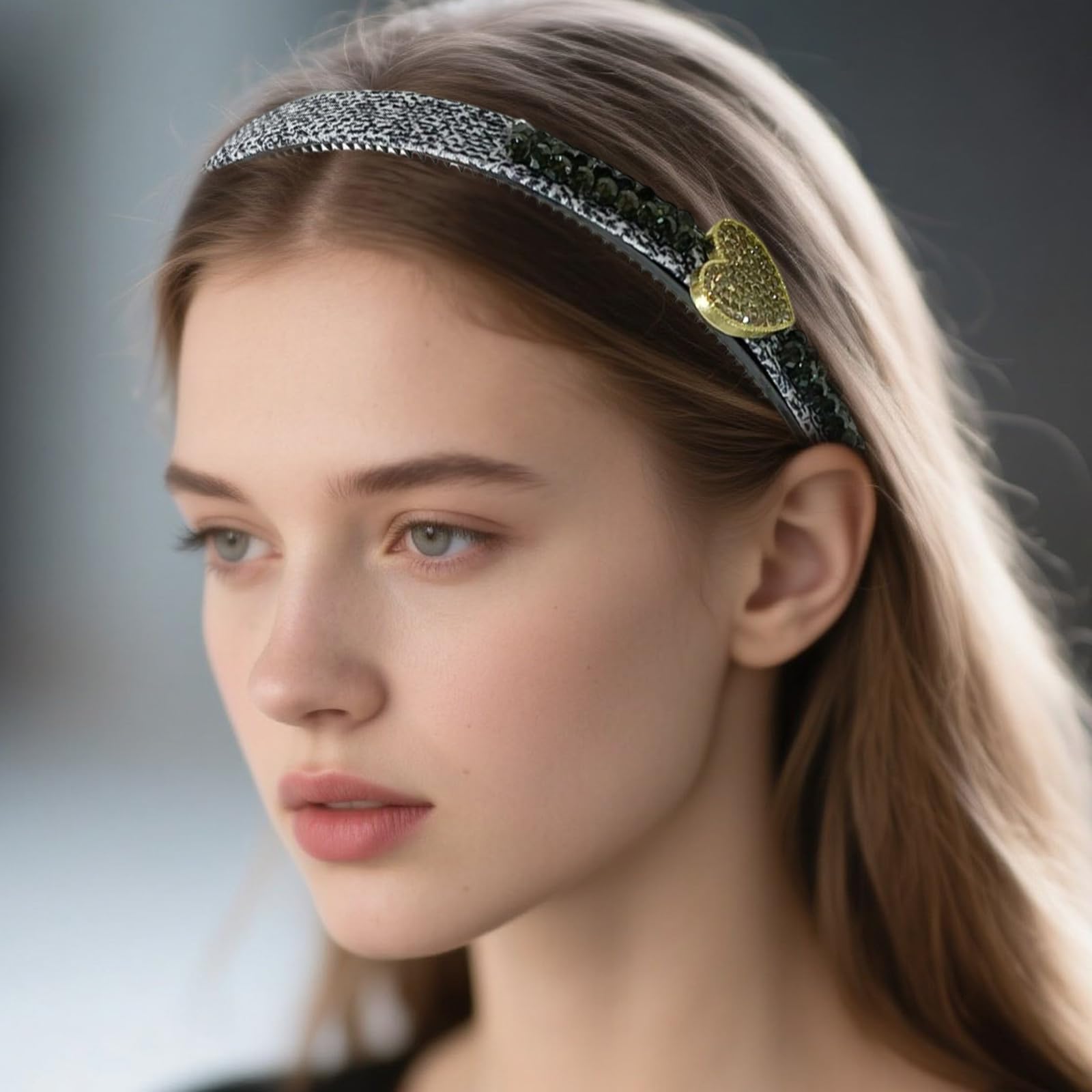 Plastic Glitter Hairbands Thin Non Slip Fashion Hair Bands for Girls