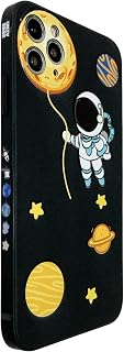 Yonds Queen Cute iPhone 12 Case, Cute Cartoon Astronaut Space Planet Protective Cover Stylish Soft TPU Rubber Anti-Slip Shockproof